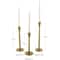 Gold Aluminum Metal Tapered Slim Minimalistic Decorative Candle Holder with Round Base, 3ct.